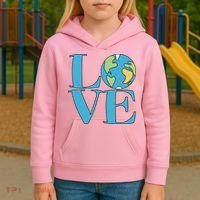 Love Earth Earth Day Simple Letter Box Kids Hoodie thumb 3