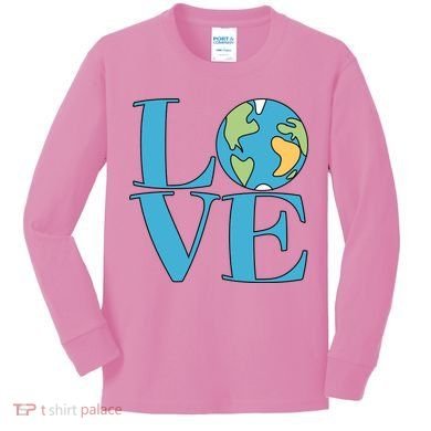 Love Earth Earth Day Simple Letter Box Kids Long Sleeve Shirt