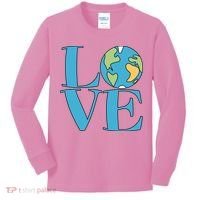 Love Earth Earth Day Simple Letter Box Kids Long Sleeve Shirt thumb 0