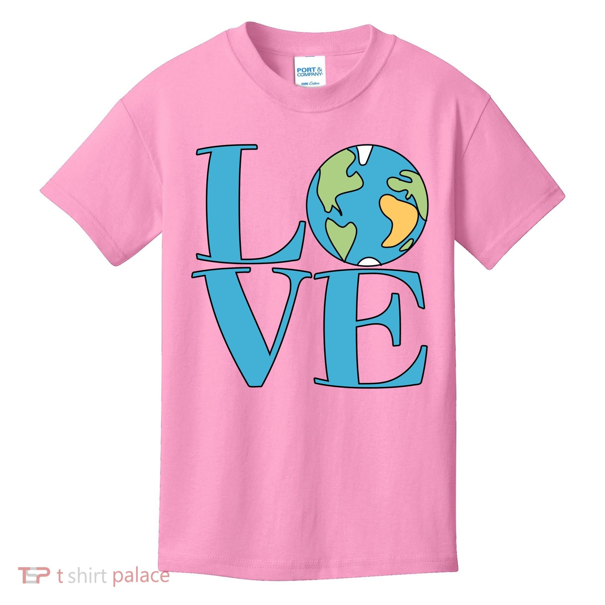 Love Earth Earth Day Simple Letter Box Kids T-Shirt