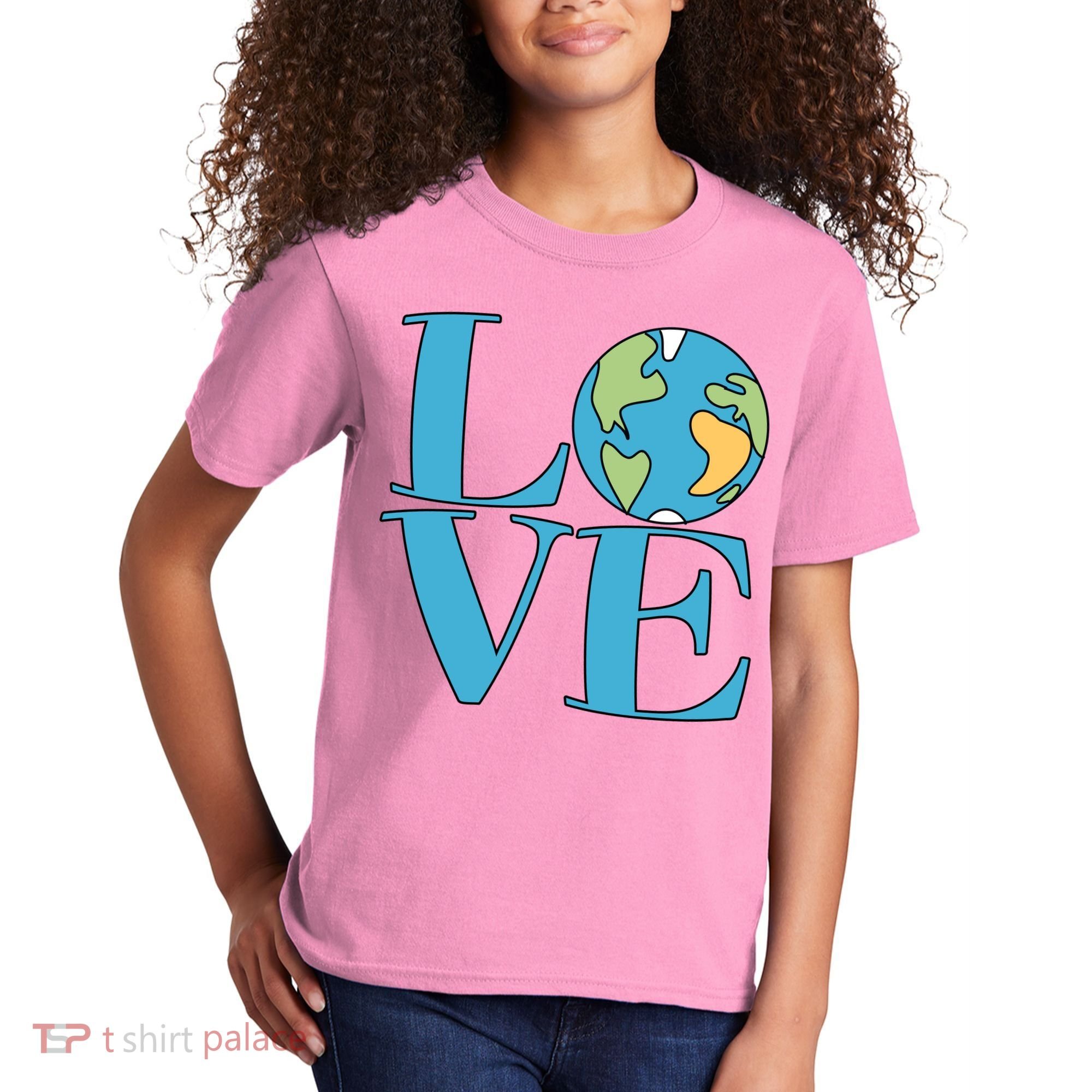 Love Earth Earth Day Simple Letter Box Kids T-Shirt