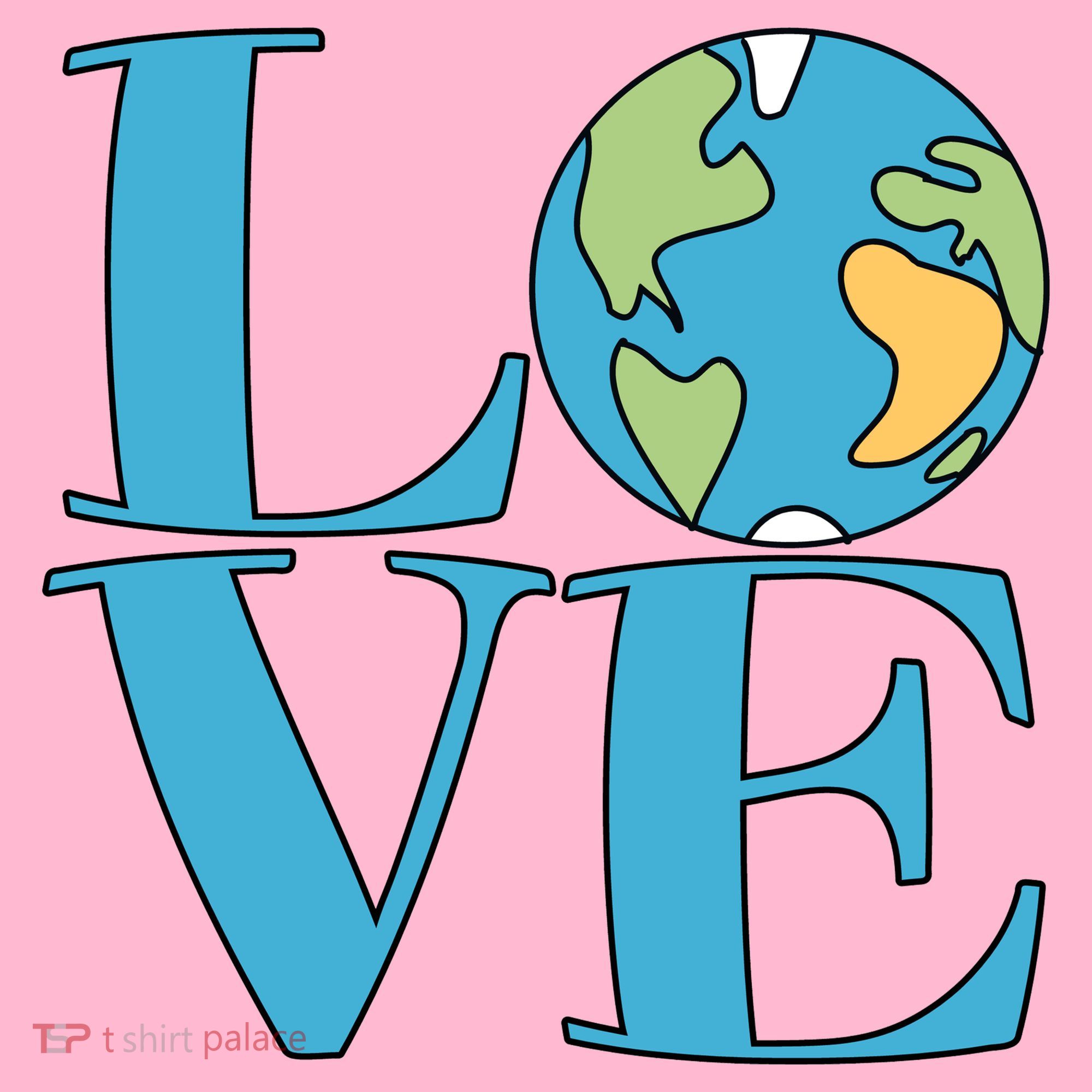 Love Earth Earth Day Simple Letter Box Kids T-Shirt