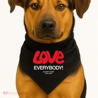 Love Everybody Except Nazis Fuck Nazis USA-Made Doggie Bandana thumb 1