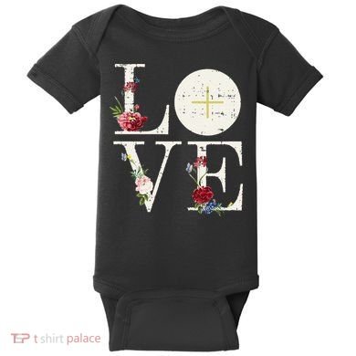 Love Eucharist First Holy Communion Christian Catholic Gift Baby Bodysuit