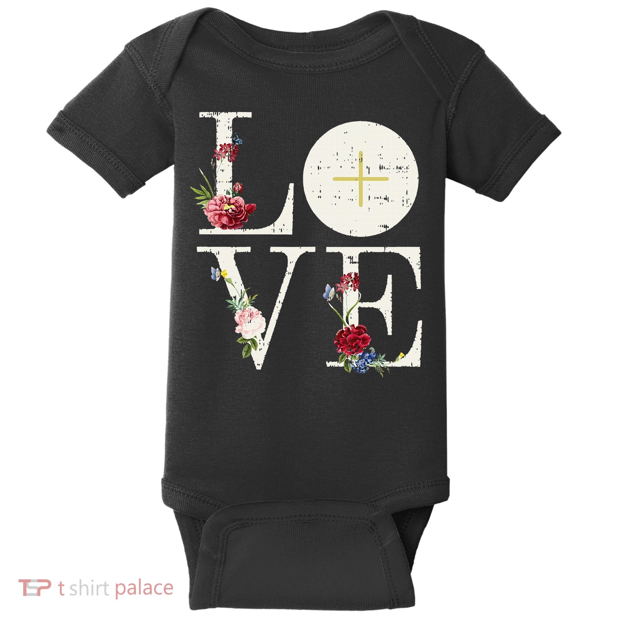 Love Eucharist First Holy Communion Christian Catholic Gift Baby Bodysuit