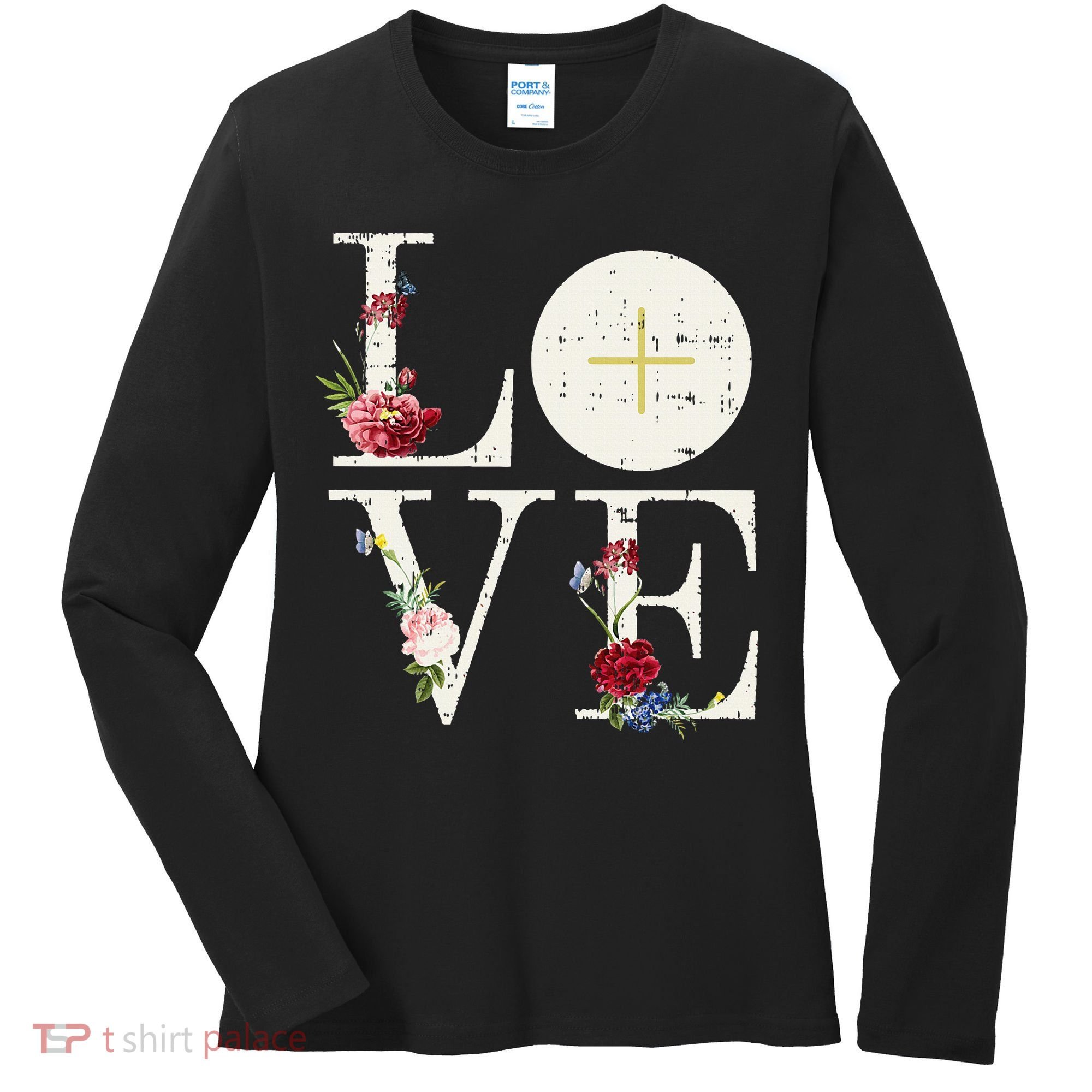 Love Eucharist First Holy Communion Christian Catholic Gift Women's Long Sleeve Shirt