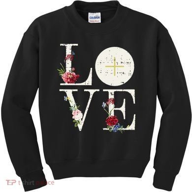 Love Eucharist First Holy Communion Christian Catholic Gift Kids Sweatshirt