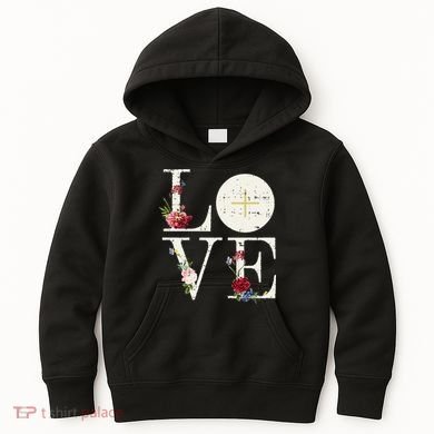 Love Eucharist First Holy Communion Christian Catholic Gift Kids Hoodie