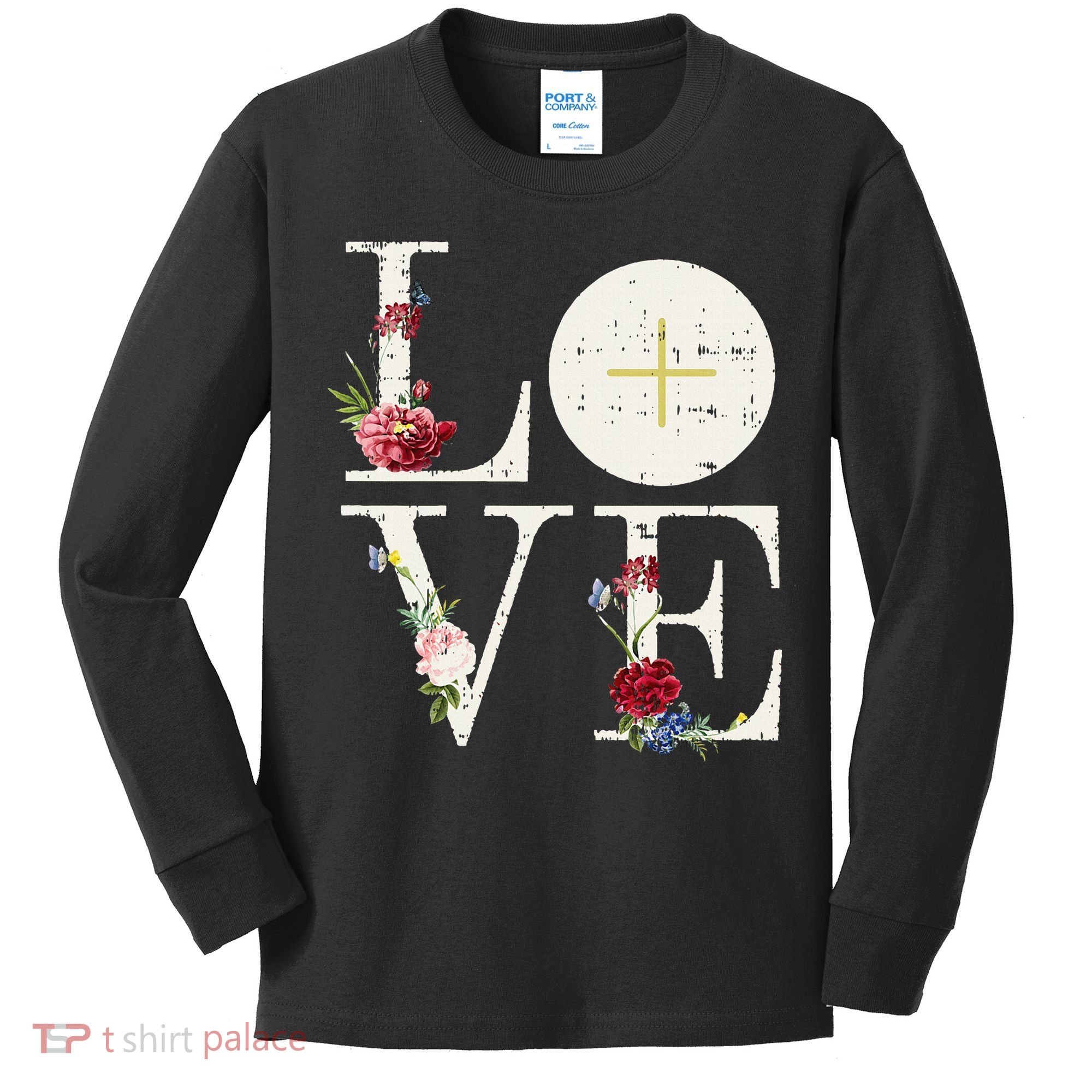 Love Eucharist First Holy Communion Christian Catholic Gift Kids Long Sleeve Shirt