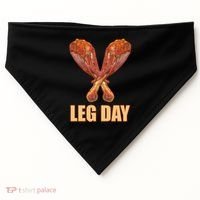 Leg Day Funny Thanksgiving Turkey USA-Made Doggie Bandana thumb 0
