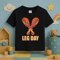 Leg Day Funny Thanksgiving Turkey Toddler T-Shirt thumb 3