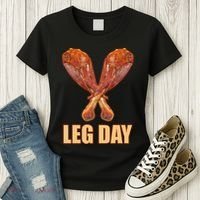 Leg Day Funny Thanksgiving Turkey Women's T-Shirt thumb 3
