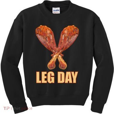Leg Day Funny Thanksgiving Turkey Kids Sweatshirt