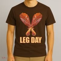 Leg Day Funny Thanksgiving Turkey T-Shirt thumb 3