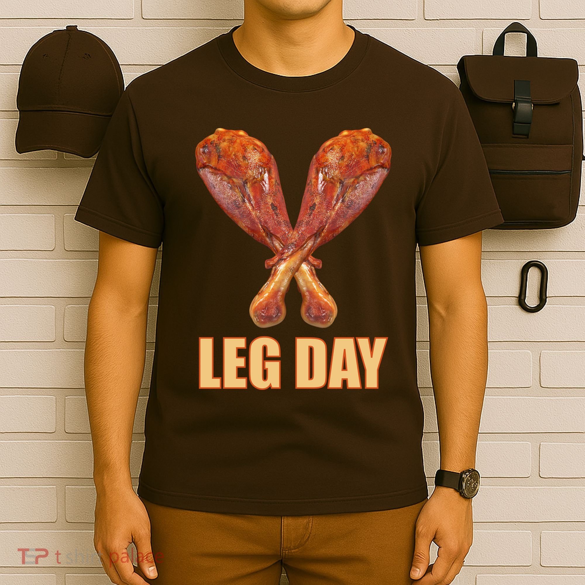 Leg Day Funny Thanksgiving Turkey T-Shirt