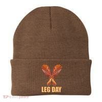 Leg Day Funny Thanksgiving Turkey Beanie thumb 0