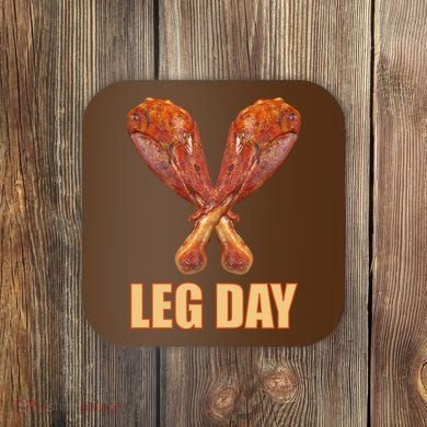 Leg Day Funny Thanksgiving Turkey Coaster