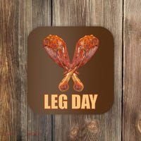 Leg Day Funny Thanksgiving Turkey Coaster thumb 0