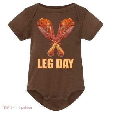 Leg Day Funny Thanksgiving Turkey Baby Bodysuit