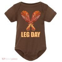 Leg Day Funny Thanksgiving Turkey Baby Bodysuit thumb 0
