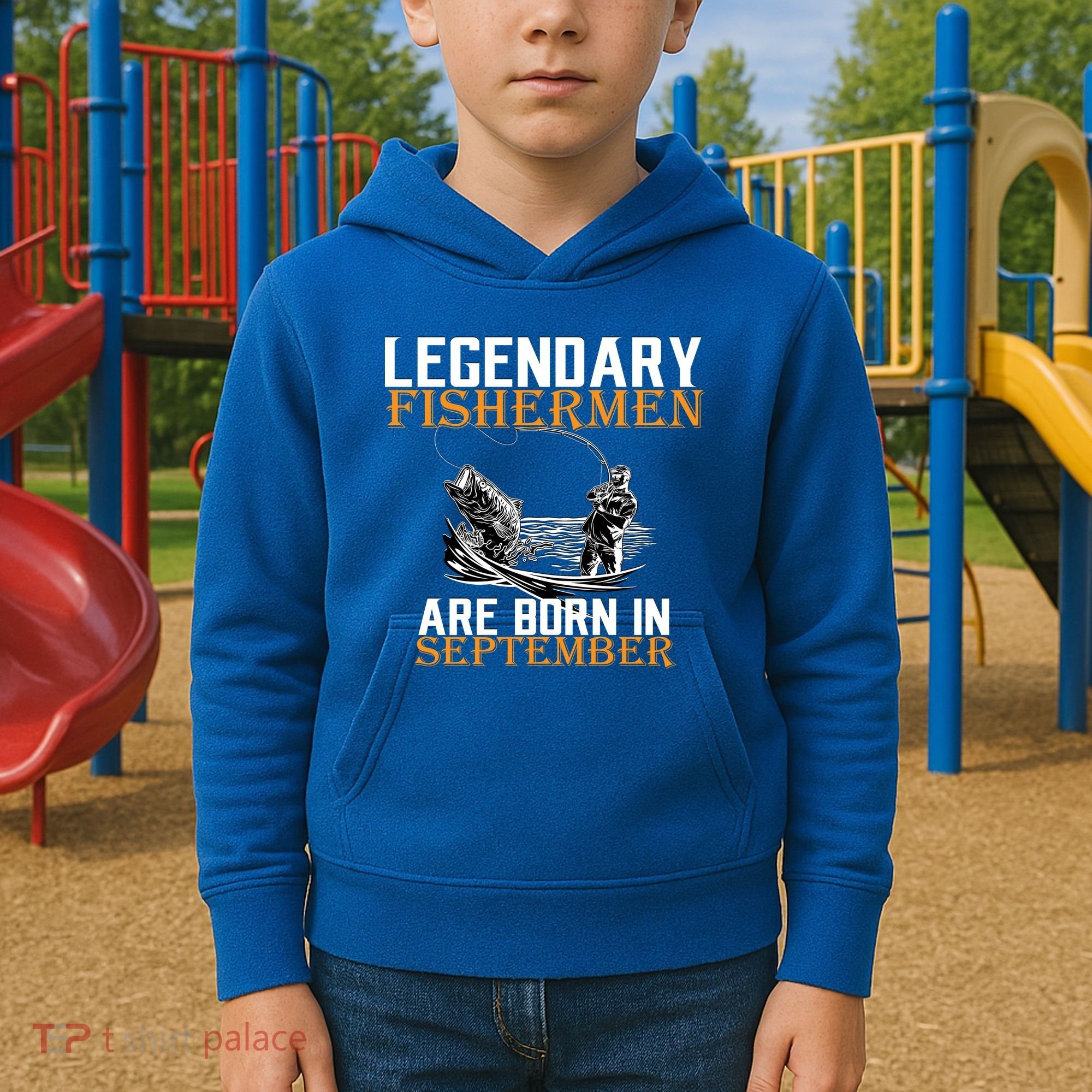 Legendary Fisherman Are Born In September  Kids Hoodie