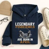 Legendary Fishermen Are Born In April Hoodie thumb 4