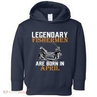 Legendary Fishermen Are Born In April Toddler Hoodie thumb 0