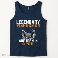 Legendary Fishermen Are Born In April Tank Top thumb 2