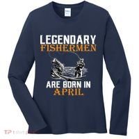 Legendary Fishermen Are Born In April Women's Long Sleeve Shirt thumb 0
