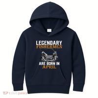Legendary Fishermen Are Born In April Kids Hoodie thumb 0