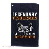 Legendary Fishermen Are Born In December Golf Towel thumb 0