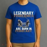 Legendary Fishermen Are Born In February  T-Shirt thumb 3
