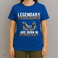 Legendary Fishermen Are Born In February  T-Shirt thumb 4