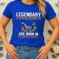 Legendary Fishermen Are Born In February  Women's T-Shirt thumb 2