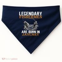 Legendary Fishermen Are Born In January  USA-Made Doggie Bandana thumb 0