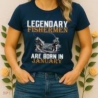 Legendary Fishermen Are Born In January  Women's T-Shirt thumb 2