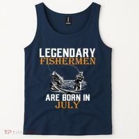 Legendary Fishermen Are Born In July Tank Top thumb 2
