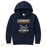 Legendary Fishermen Are Born In July Kids Hoodie thumb 0