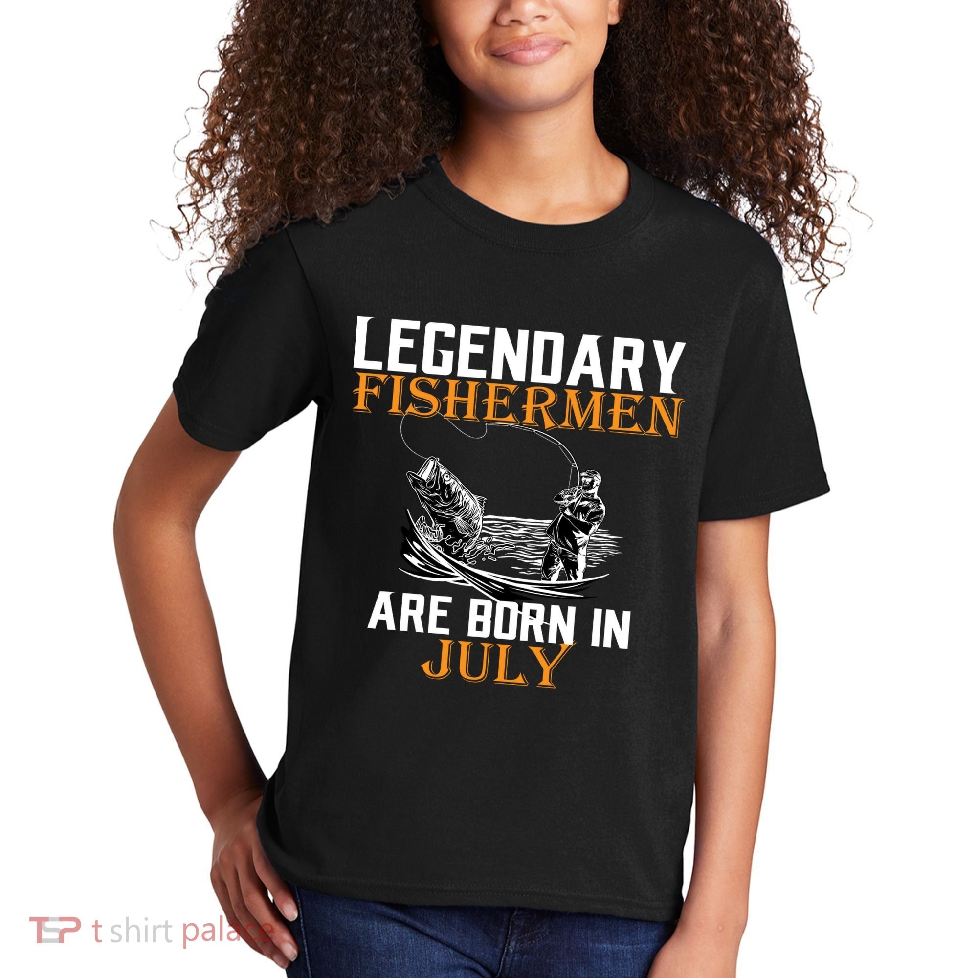 Legendary Fishermen Are Born In July Kids T-Shirt