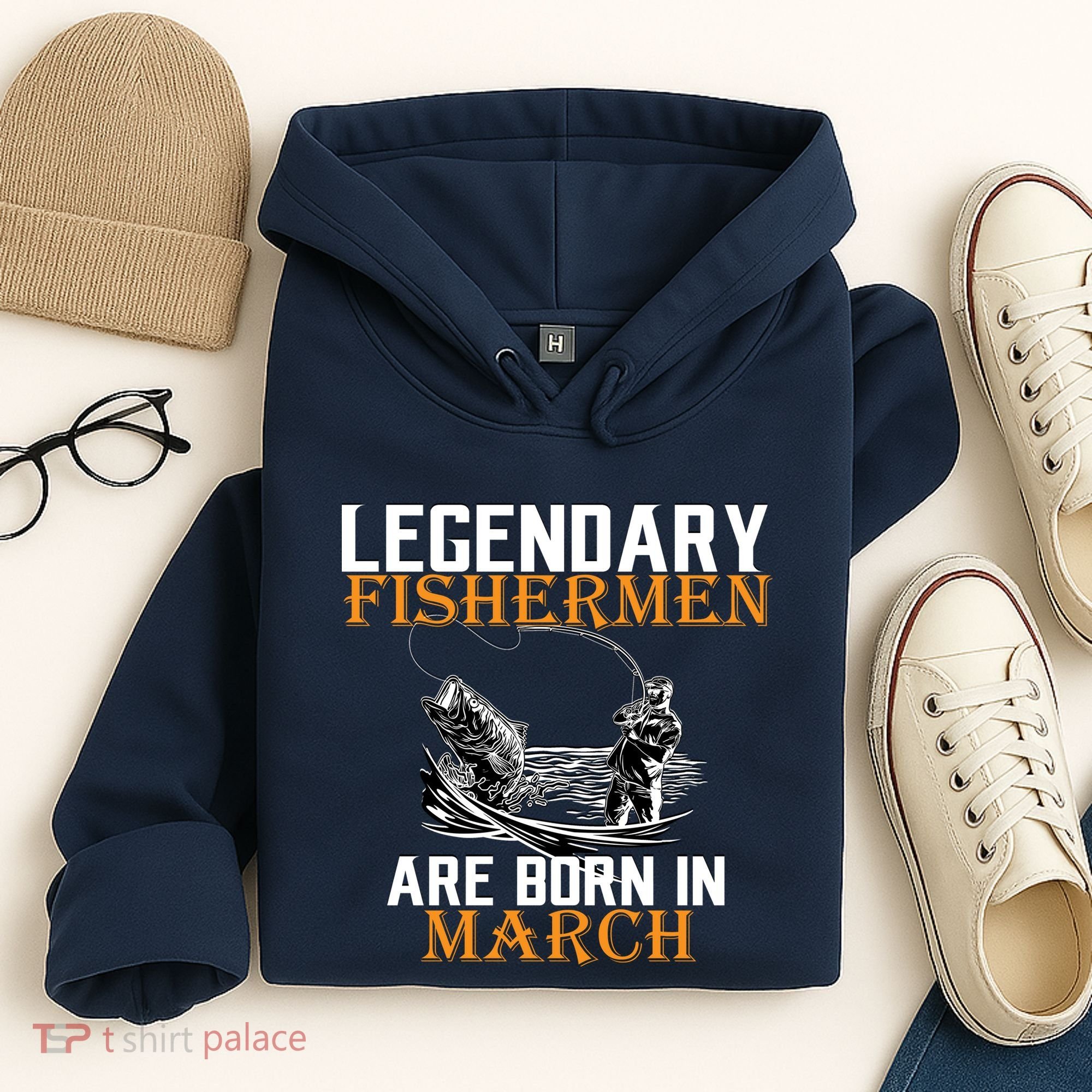Legendary Fishermen Are Born In March Hoodie