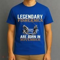 Legendary Fishermen Are Born In November  T-Shirt thumb 3