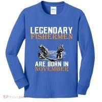 Legendary Fishermen Are Born In November  Kids Long Sleeve Shirt thumb 0