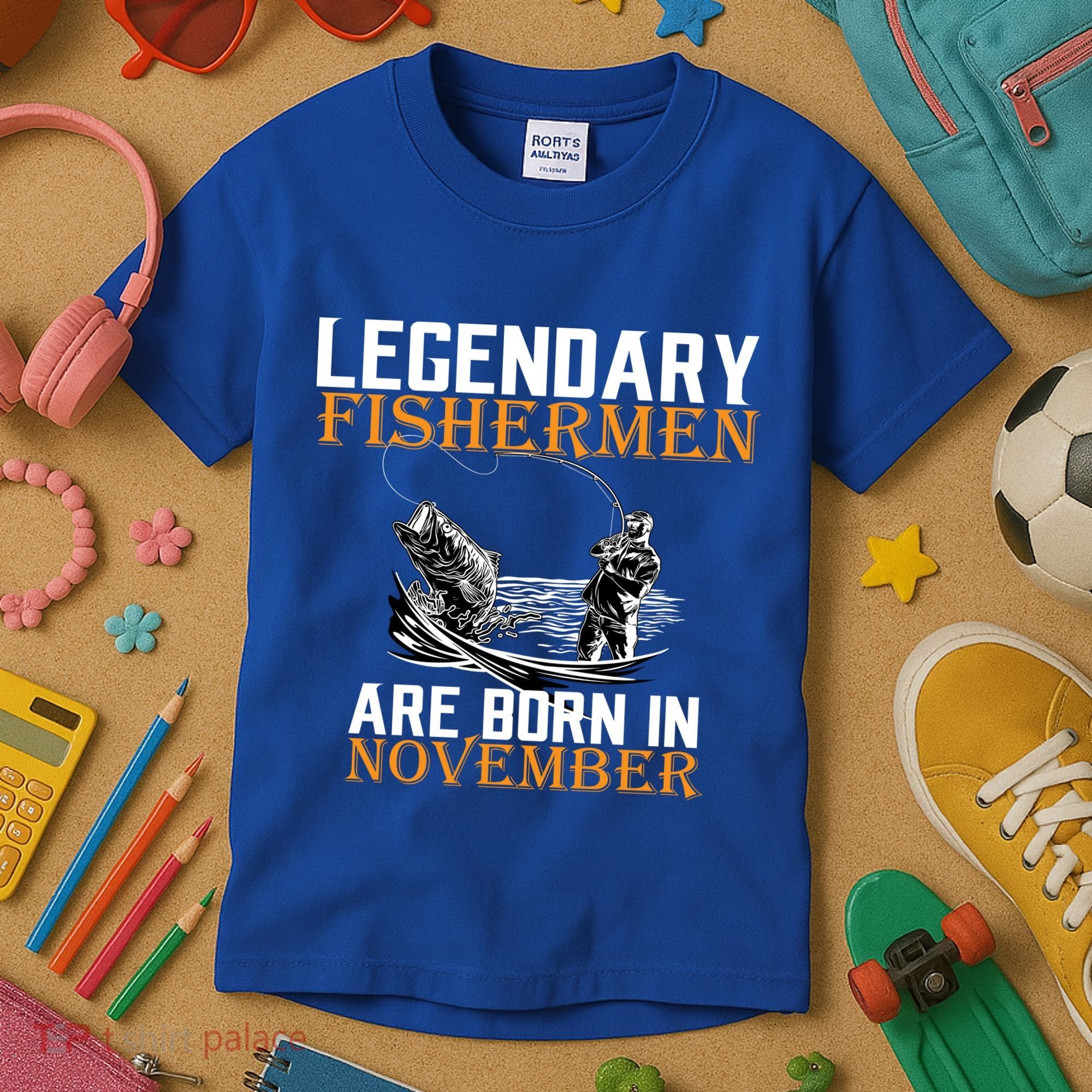 Legendary Fishermen Are Born In November  Kids T-Shirt