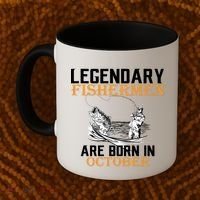 Legendary Fishermen Are Born In October Coffee Mug thumb 2
