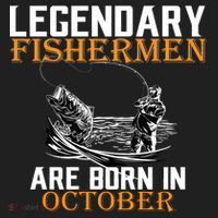Legendary Fishermen Are Born In October Golf Towel thumb 3