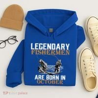 Legendary Fishermen Are Born In October Hoodie thumb 4