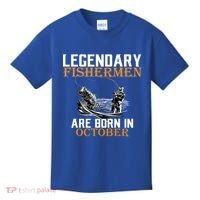 Legendary Fishermen Are Born In October Kids T-Shirt thumb 0