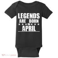Legends Are Born In April Birthday Baby Bodysuit thumb 0