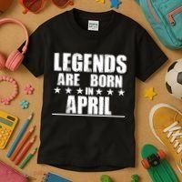 Legends Are Born In April Birthday Kids T-Shirt thumb 3