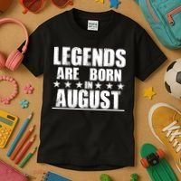 Legends Are Born In August Birthday Kids T-Shirt thumb 3